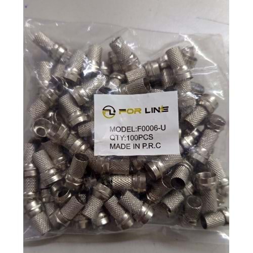 Hi-Link F0006-U RG6 F Konnektör 18mm - 100 Lü Paket Halinde