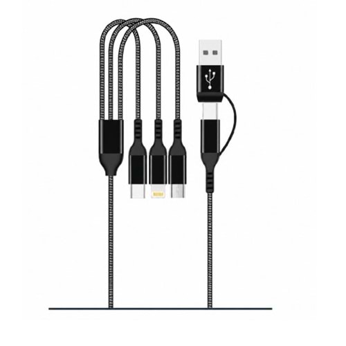 Hepu HP-13 3’ü 1 Arada Şarj Kablosu - Type-C Lightning ve Micro USB
