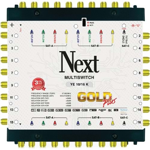 Next YE-10/16 Kaskatlı Gold Plus Multiswitch Uydu Santrali
