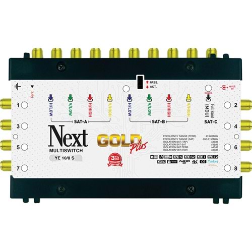 Next YE-10/8 Sonlu Gold Plus Multiswitch Uydu Santrali