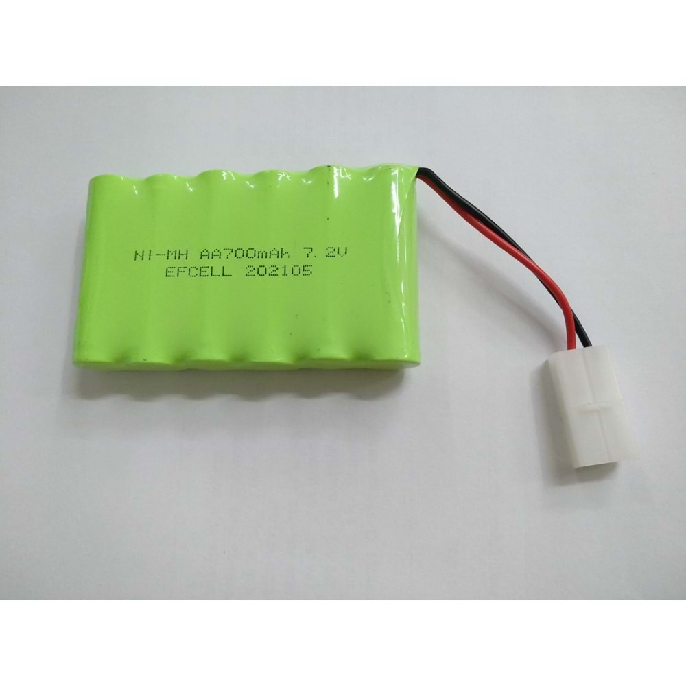 Efcell 72700B 6'Lı 7.2 Volt 700 mAh 2 Pin Beyaz Tamiya Soketli Oyuncak Pili