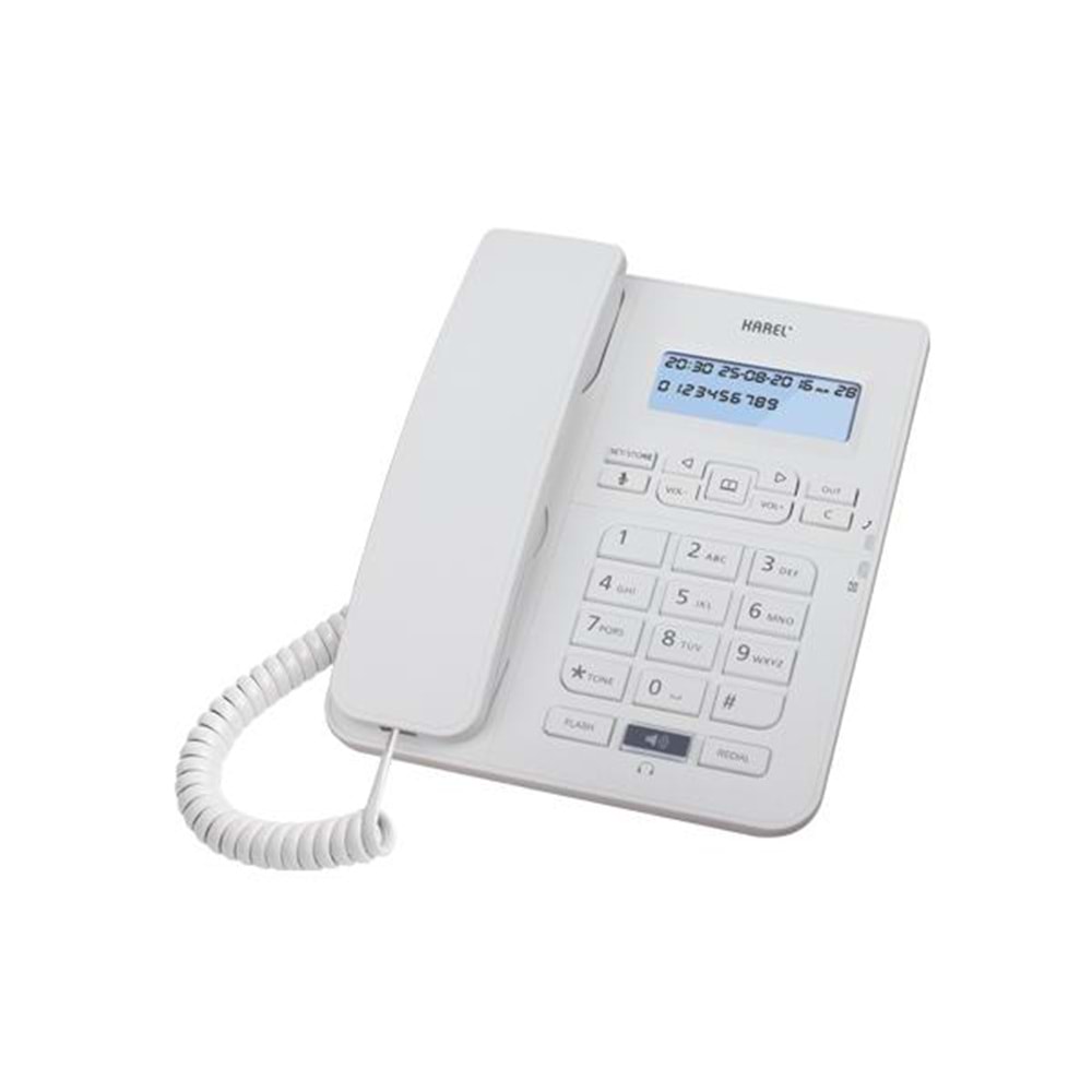 Karel TM145 Krem Analog Dahili Lcd Ekran Masaüstü Kablolu Telefon