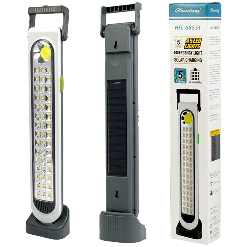 Powermaster 14393 HEL-6855T 45 Smd Ledli Şarjlı Solarlı Işıldak