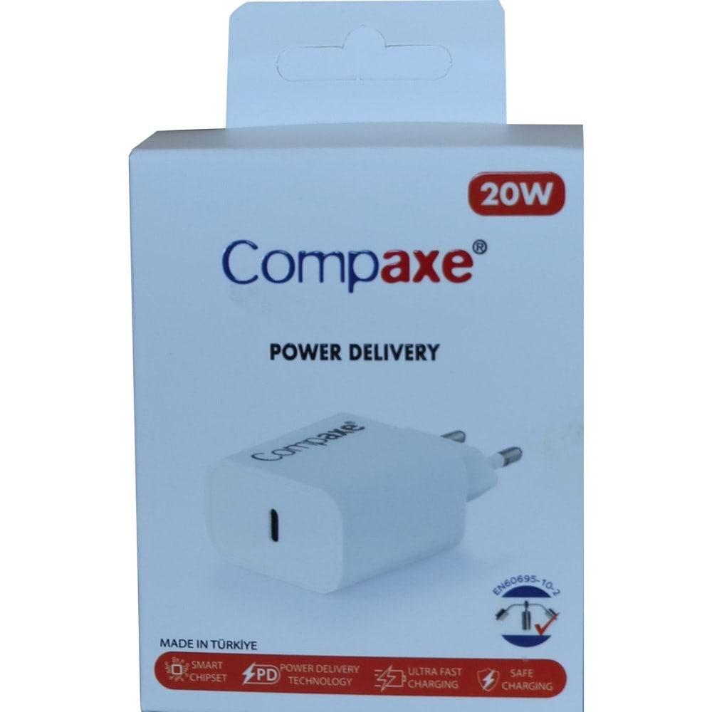 Compaxe CTA-200C 5 Volt 3 Amper Type-C Şarj Adaptör 20 Watt Gerçek Değer
