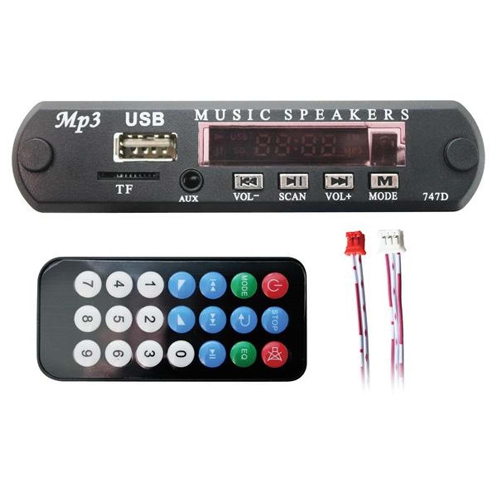 Class USB-123 Usb-Mıc-Aux-Bluetooth Kumandalı Çevirici Dijital Player Board