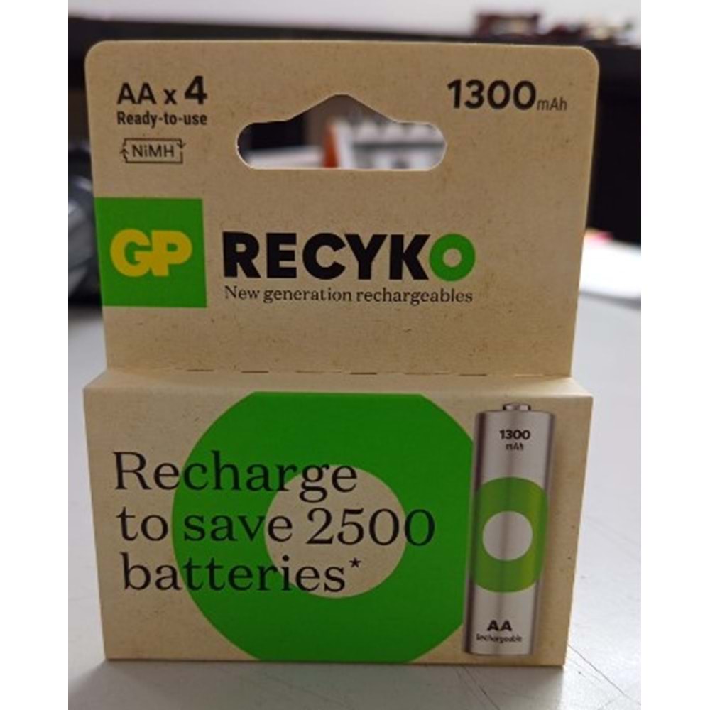 Gp 1300 Mah AA Şarjlı Kalem Pil 4 Lü Paket Halinde