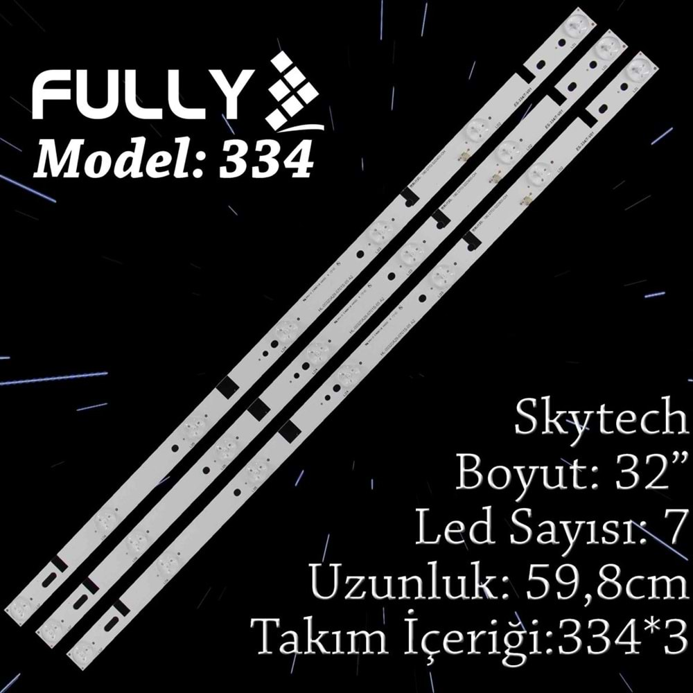 Fully SET-334 (SET-2158) JVC 32 INC 3 ADET (SET) TV LED BAR,36314 HL-00320A28-0701S-07 180.DT0-3279G00-0H 7 Ledli Tv Led Bar=36314=GEN-334=35202=SET-0334=LCD1114=Adet Olarak Satılır--ST-3230YK