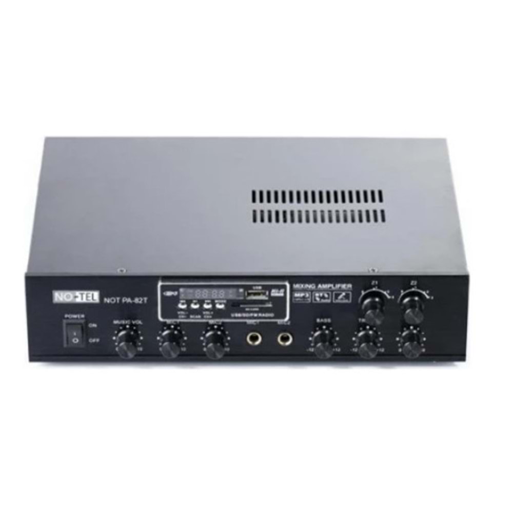 Notel PA-82T 80W Trafolu 2 Bölgeli 2 Mikrofon Girişli Trafolu Anfi