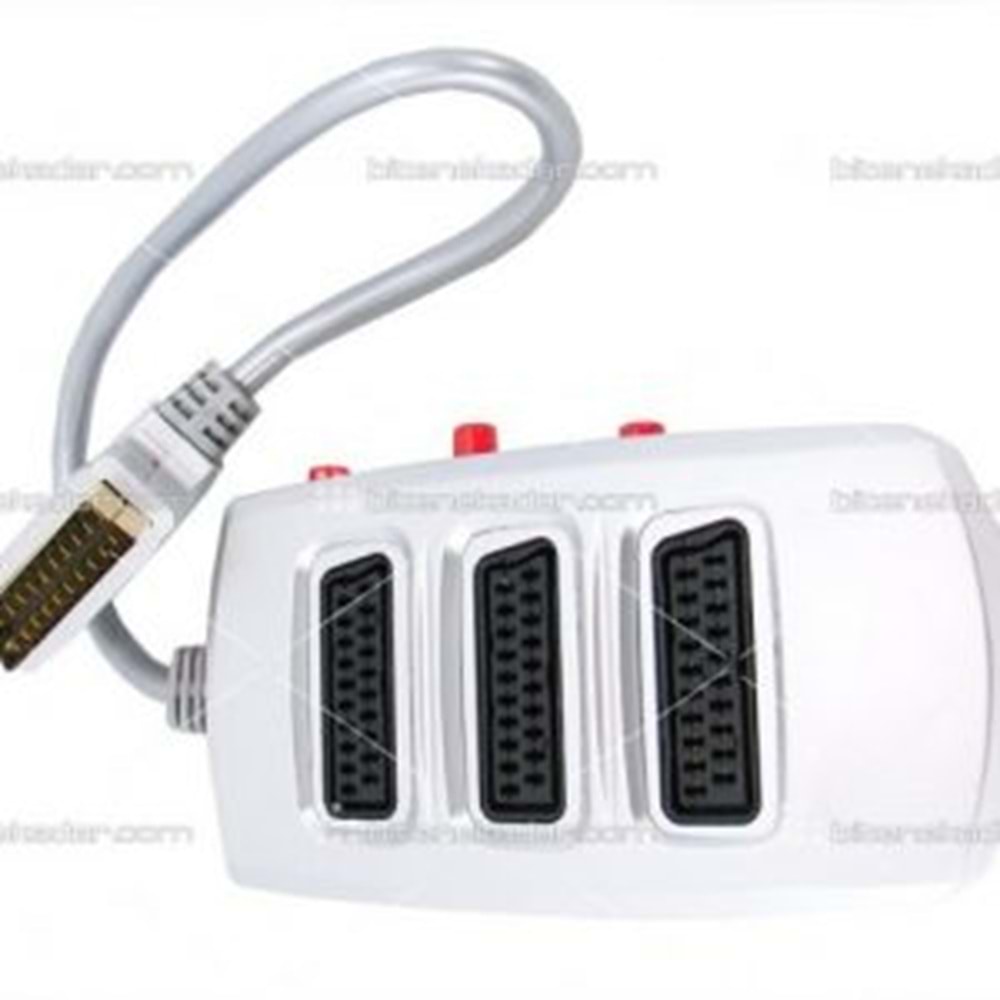 Elektromer 11008 3 Lü Anahtarlı Scart Çoğaltıcı