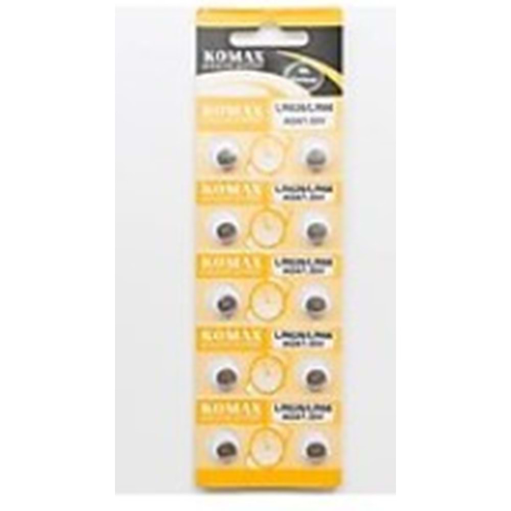 Komax AG2 Alkalin 10 Lu Düğme Pil