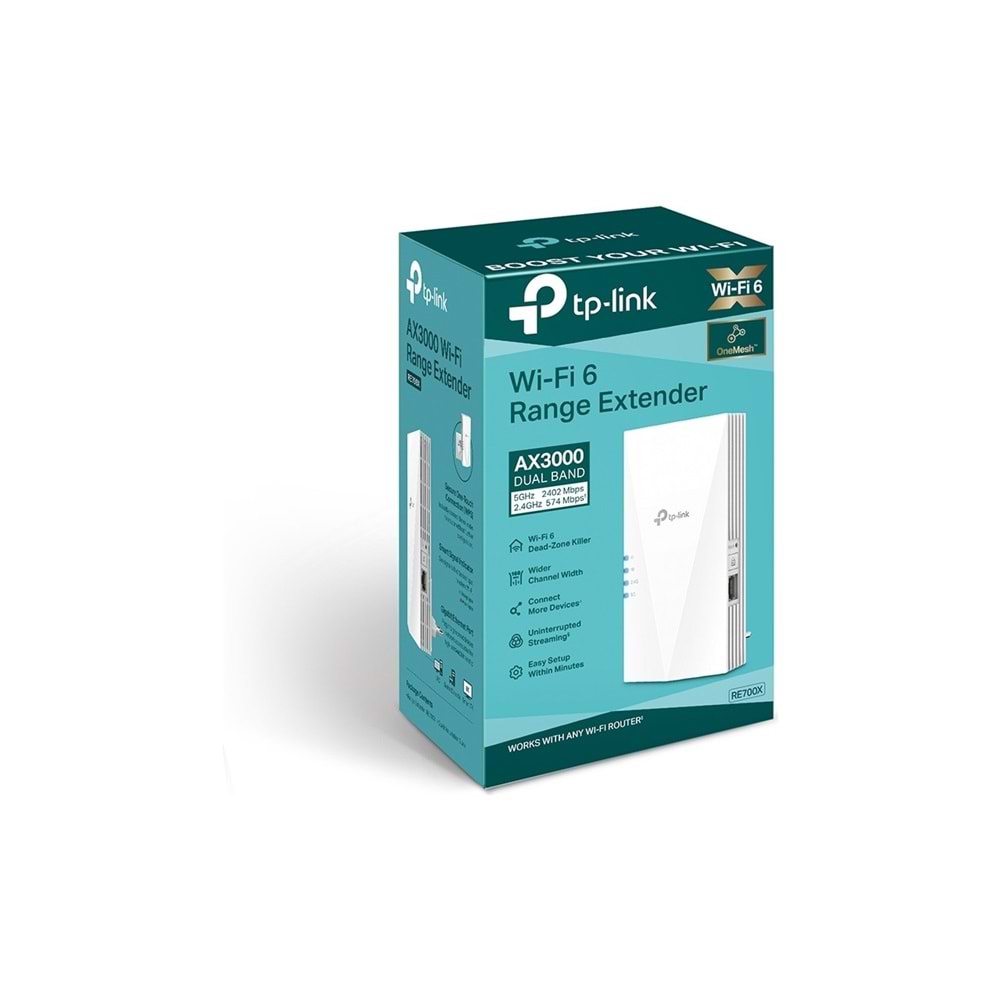 Tp-Link RE700X AX3000 1 GLAN 2.4/5 Ghz Wi-Fi 6 Extender