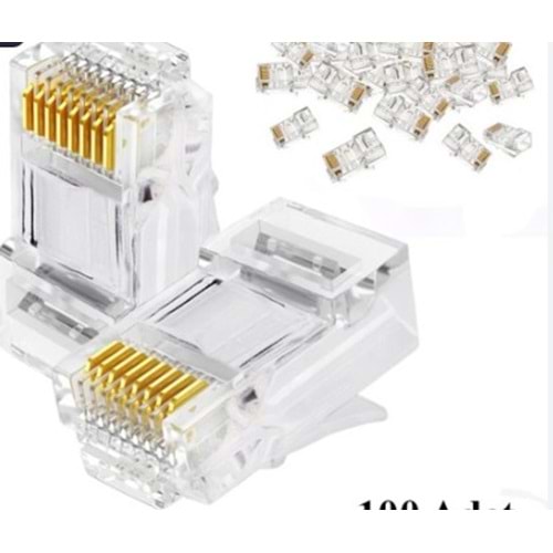 Herz RJ45 Cat6 Jack Soket - 100 Lü Paket Halinde