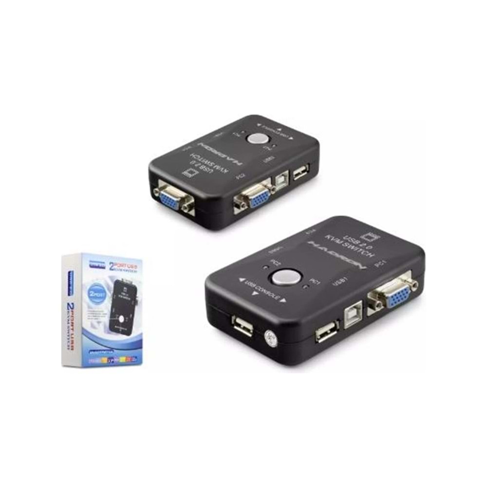 Hadron HDX1360 VGA USB Kvm Swıtch 2giriş 1çıkış Siyah