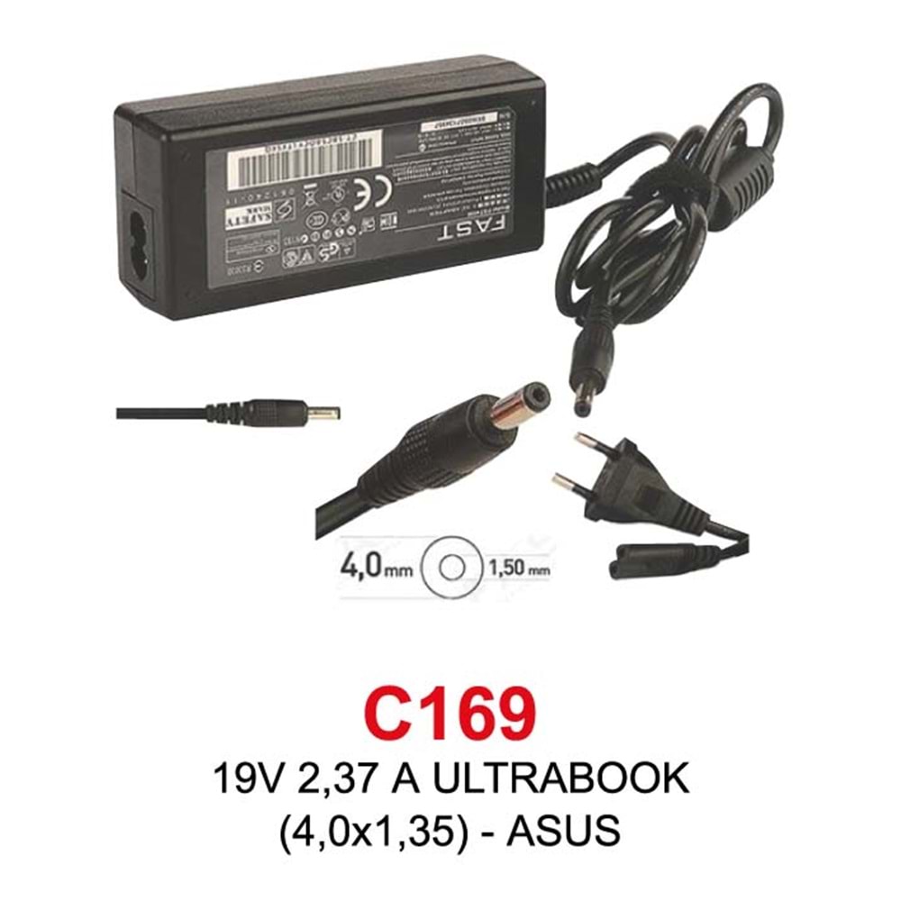 Fast C169 Asus 19V 2.37A 4.0x1.35 Notebook Şarj Adaptörü