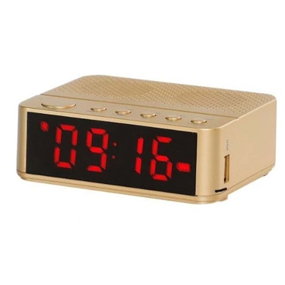 Goldmaster Hometime 50 Taşınabilir Bluetooth Hoparlör Ve Dijital Saat - Gold