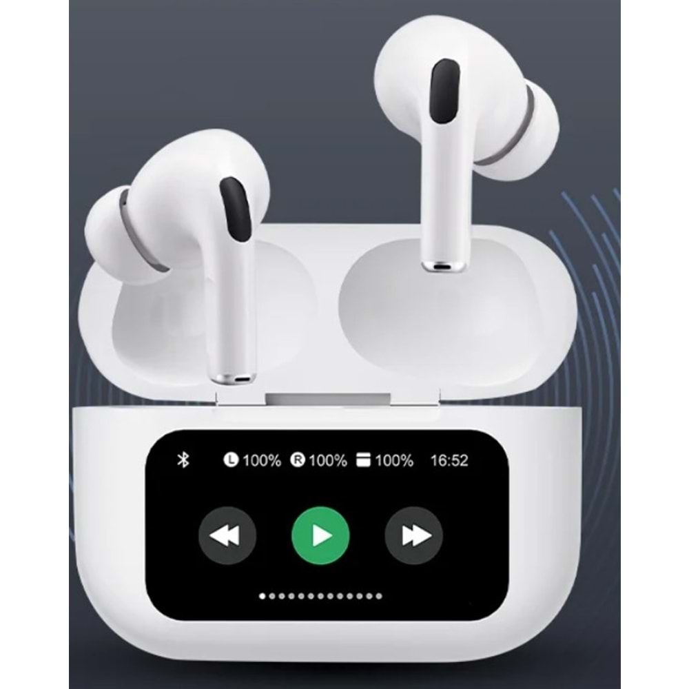 Bix TW8 Soundcraft ANC/ENC Destekli Dokunmatik Dijital Ekranlı Bluetooth 5.4 TWS Kulak içi Kulaklık Beyaz