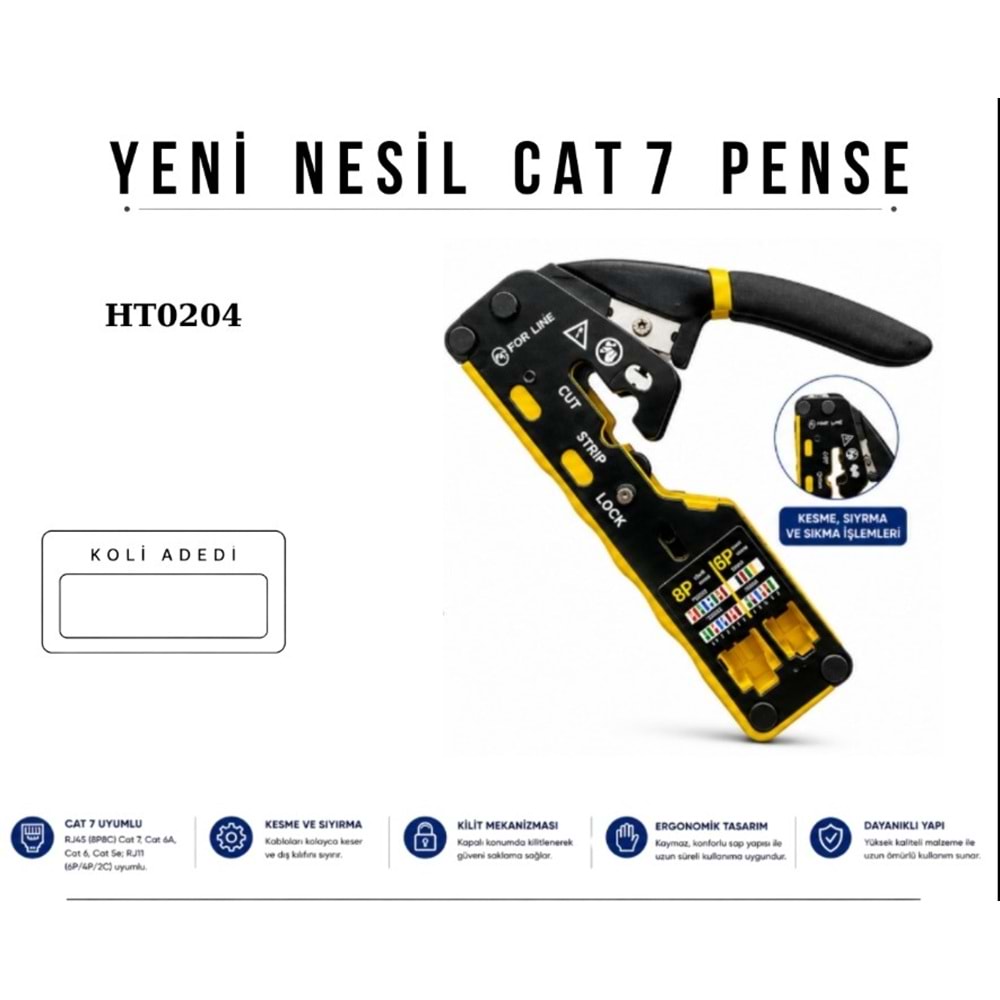 Forline HT0204 CAT7 Sıkma Pensesi Yeni Nesil