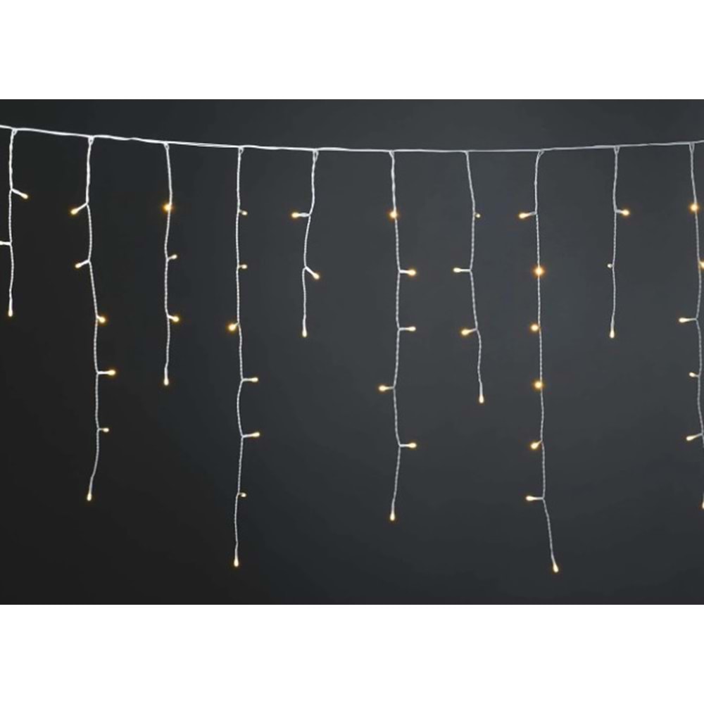 Magicline SNC-402 Saçak Flaşlı Led 2 Metre 144 Ledli Yılbaşı Ağacı Süsü Fiş Tipi Şeffaf Kablo