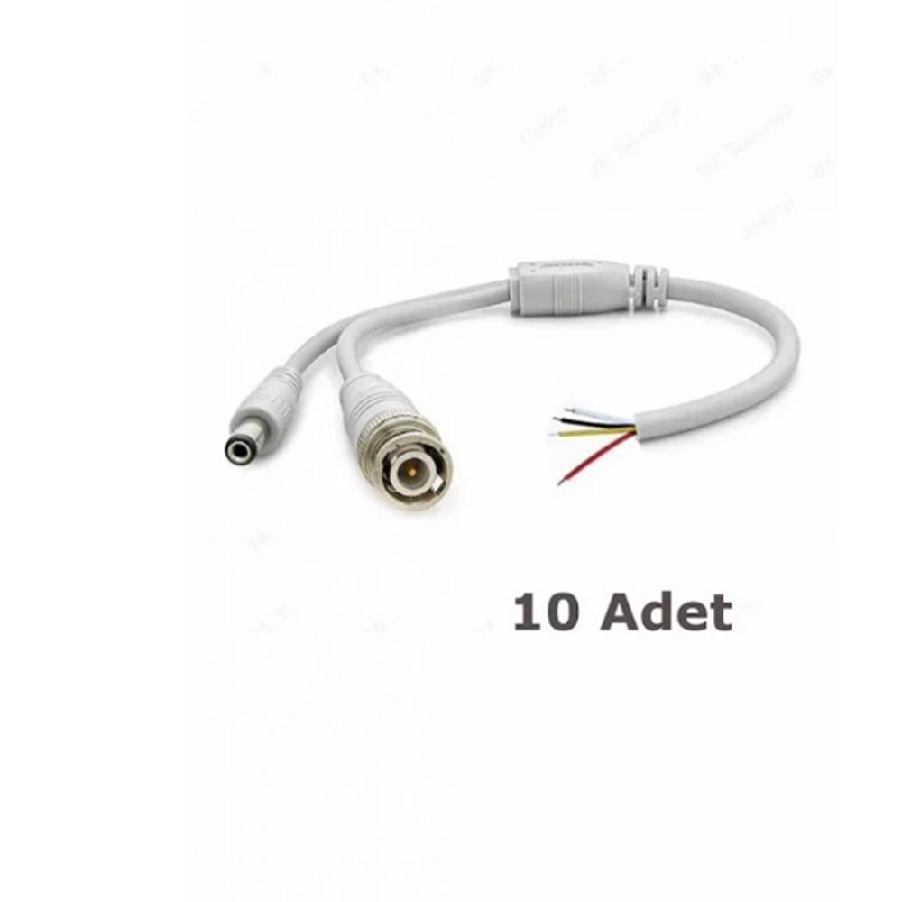Compaxe CKPJ-250 Power Jacklı Dişi Bnc+Dc Kablo 10 Lu Paket Halinde