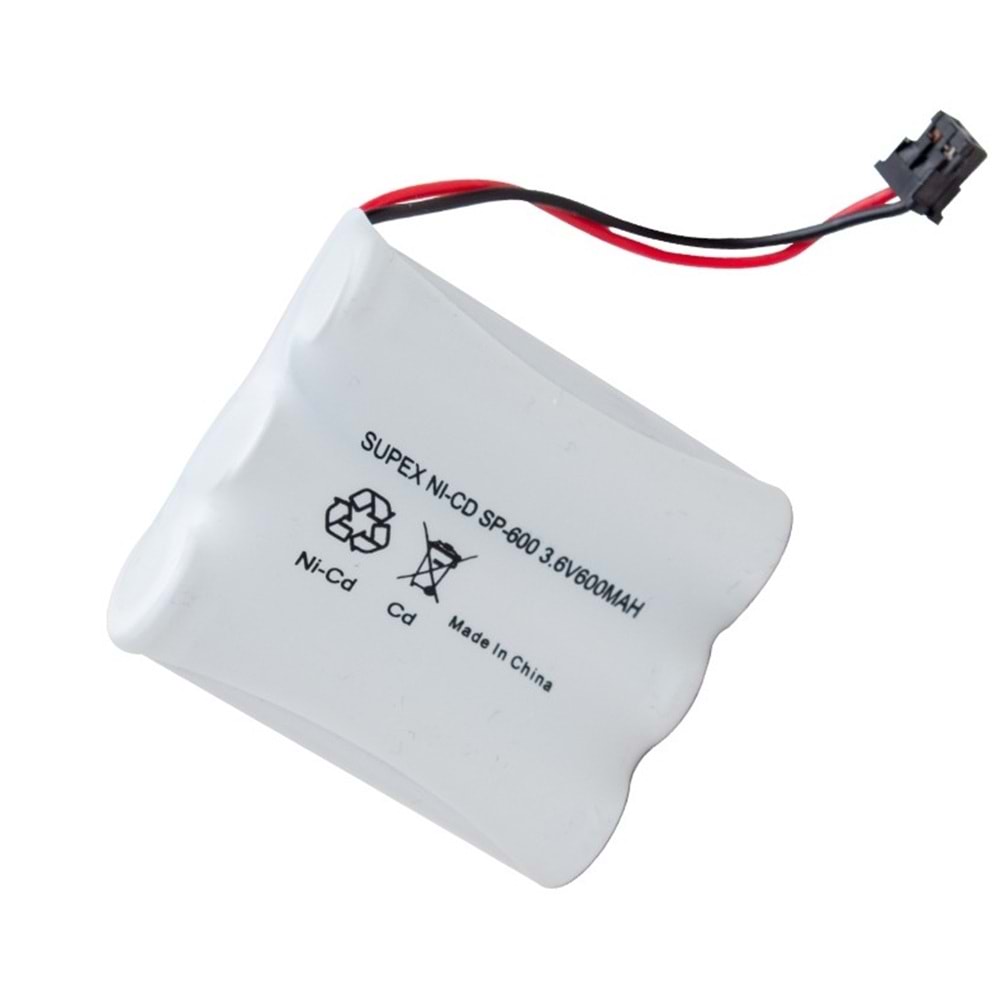 Supex SP-600 3.6V 600mA Süpürge Pili Ni-CD 3 Lü Telefon Pili