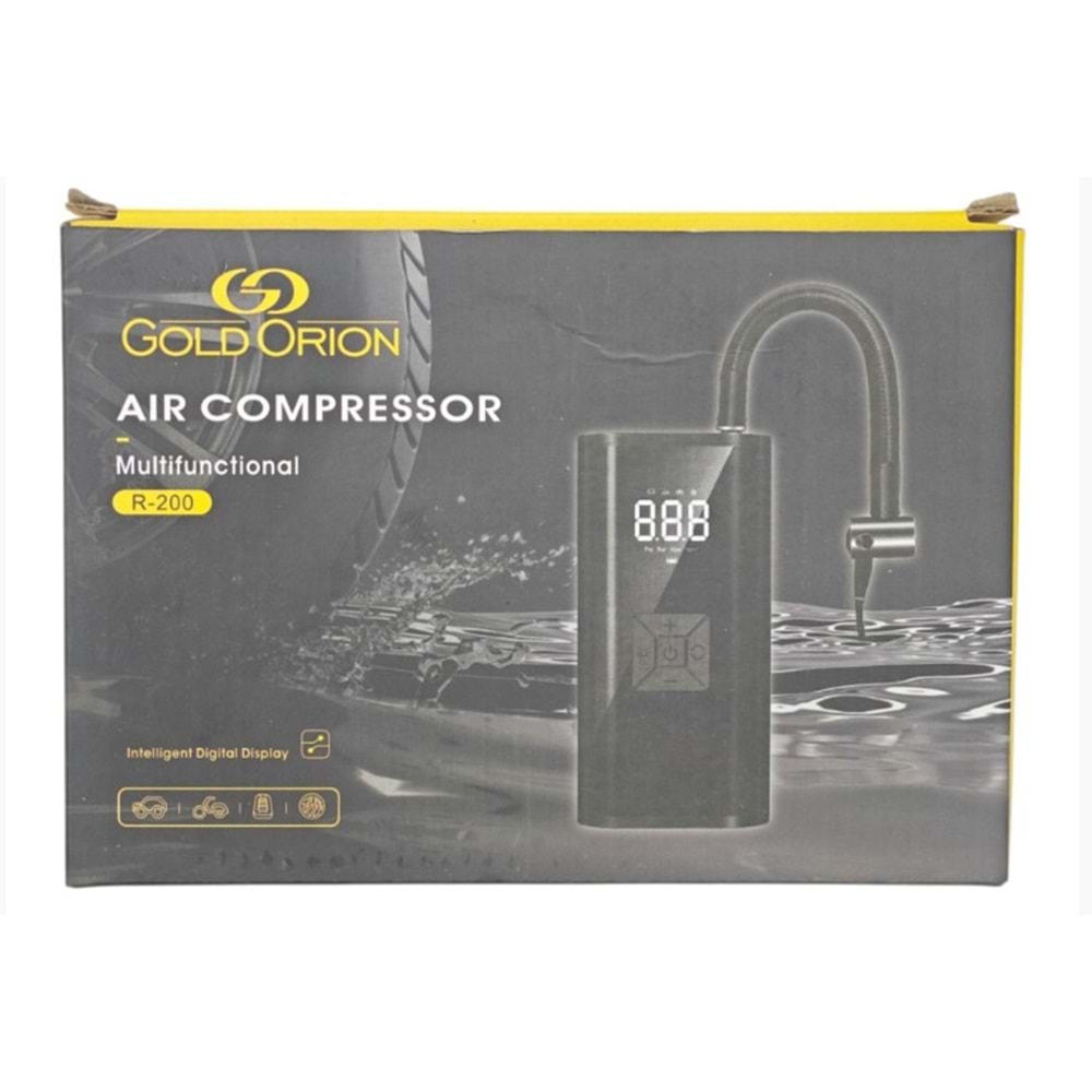 Gold Orion R-200 Gold Orion USB-C ve DC12V Şarjlı 120W Hava Kompresörü