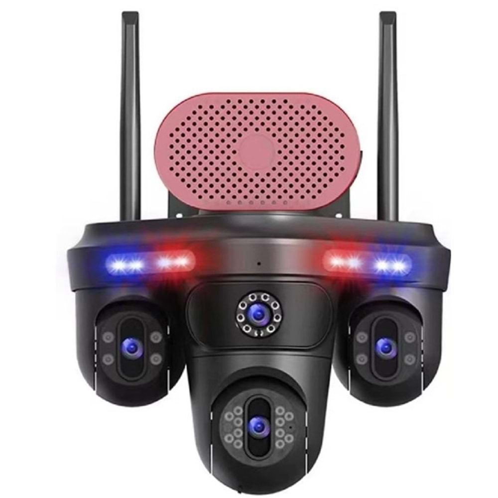 Esvision ES-705 4 Lens Çakarlı Sirenli Wifi Kamera