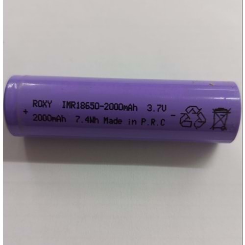 Roxy IMR 18650 2000 Mah 3.7V 3C Şarjlı Pil