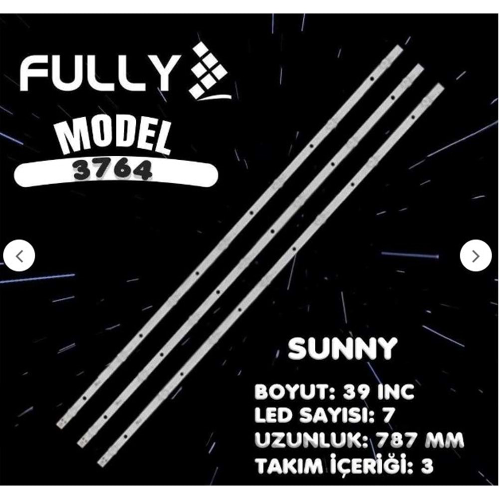 Fully SET-3764 Hi-Level, Sunny, Axen 39 inç 3 adet Tv Led Bar Takımı