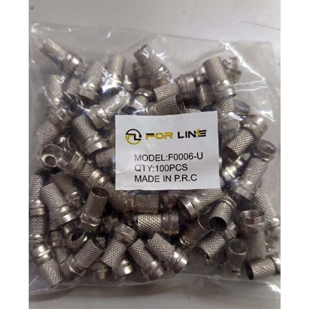 Hi-Link F0006-U RG6 F Konnektör 18mm - 100 Lü Paket Halinde