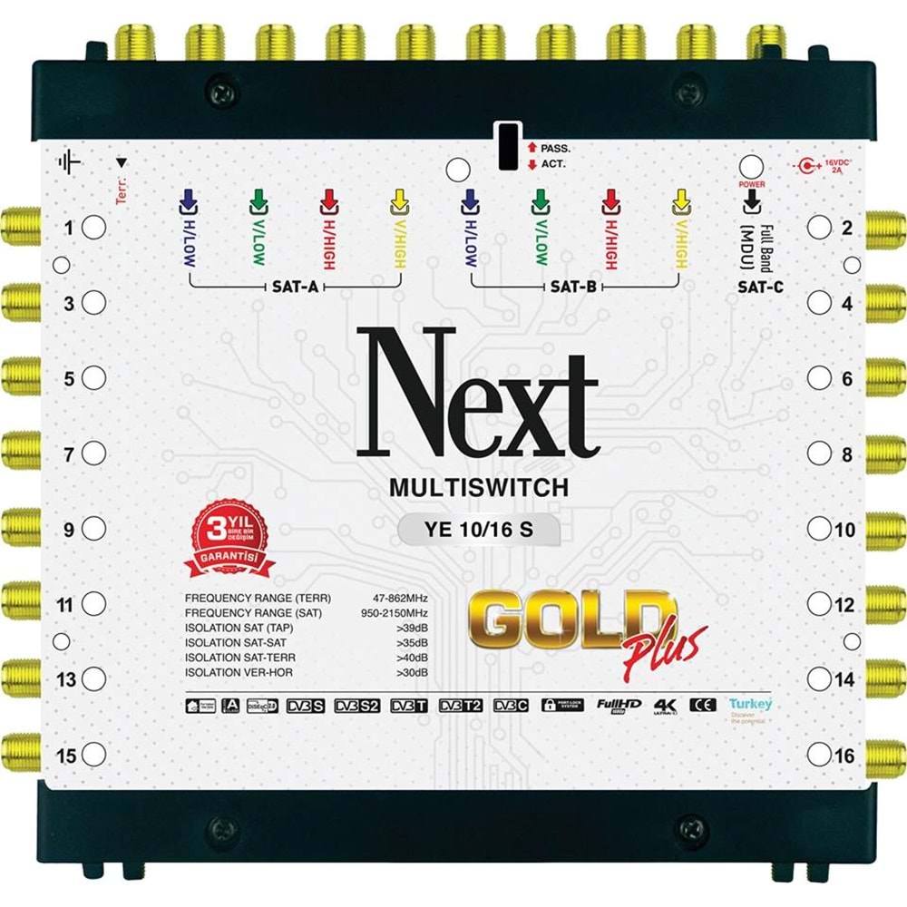 Next YE-10/16 Sonlu Gold Plus Multiswitch Uydu Santrali