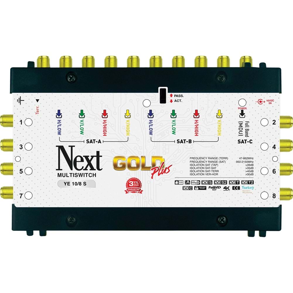 Next YE-10/8 Sonlu Gold Plus Multiswitch Uydu Santrali