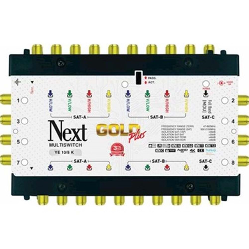 Next YE-10/8 Kaskatlı Gold Plus Multiswitch Uydu Santrali