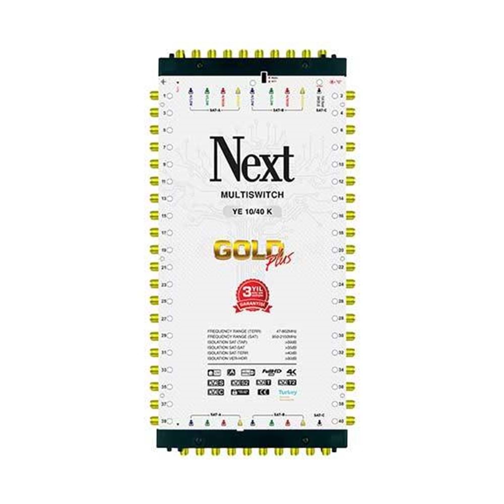 Next YE-10/40 Kaskatlı Gold Plus Multiswitch Uydu Santrali